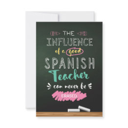 Small Influence Of A Good Spanish Teacher Thank You Invitations Front View