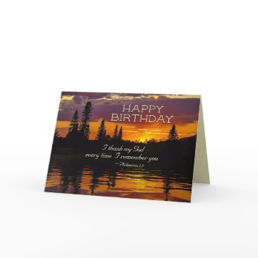 inspirational birthday philippians 1:2-3 sunset. invitations