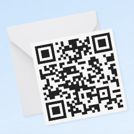 Small Instantly Created Qr Code (by Entering Your Url) Note Invitations Front View
