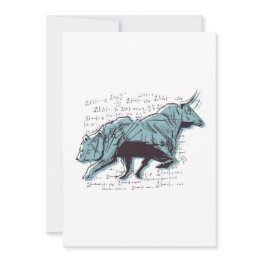Small Investor Bull And Bear Market Custom Invitations Front View