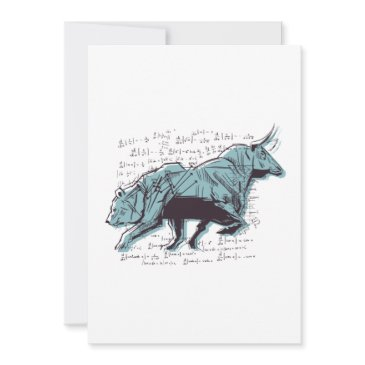 investor bull and bear market custom invitations