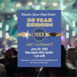 Small Invite 'em! Any Year Class Reunion Postinvitations Front View