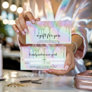 iridescent gift invitations unicorn glitter drips glam