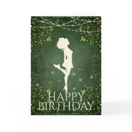 Small Irish Dancer Hard Shoe Ivy And Lights Birthday Invitations Front View