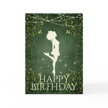 irish dancer hard shoe ivy and lights birthday invitations