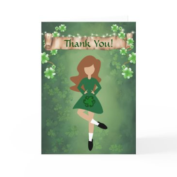 irish dancer with brown hair irish step dance thank you invitations