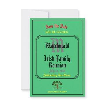 irish family reunion any name date green invites
