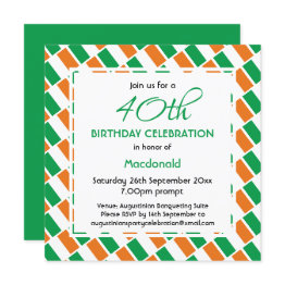 Small Irish Flag Custom Birthday Celebration Invitation Front View