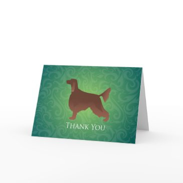 irish setter silhouette green thank you invitations