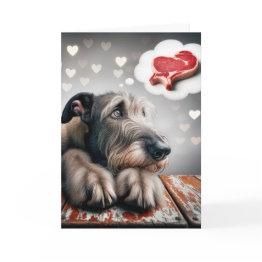 Small Irish Wolfhound Dreaming Of Steak Invitations Front View