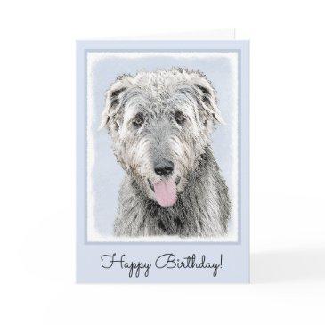 irish wolfhound painting - cute original dog art invitations