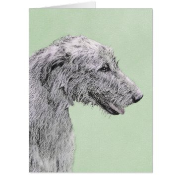 irish wolfhound painting - cute original dog art invitations