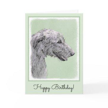 irish wolfhound painting - cute original dog art invitations