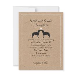 Small Irish Wolfhound Silhouettes Wedding Invitation Front View