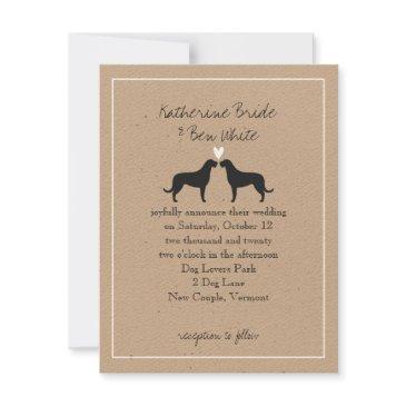 irish wolfhound silhouettes wedding invitation