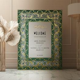 Small Islamic Muslim Emerald Green Welcome Sign Wedding Front View