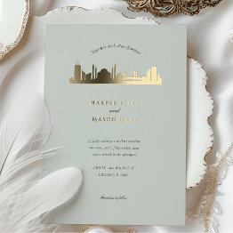 Small Istanbul Wedding Invitation Foil Invitation Front View