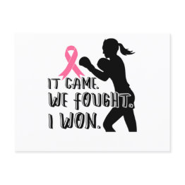 Small It Came We Fought I Won Breast Cancer Awareness Invitation Postinvitations Front View