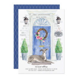 Small Italian Greyhound Front Door Moving Announcement Front View