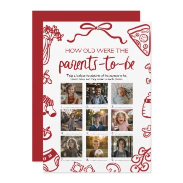 italian hand drawn how old were the parents game invitation