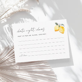 Small Italian Lemons Date Night Ideas Bridal Shower Enclosure Invitations Front View