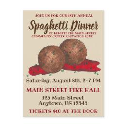 Small Italian Meatballs Spaghetti Dinner Charity Event Invitation Postinvitations Front View