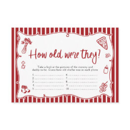 Small Italian Pizza How Old Were They Baby Shower Game Enclosure Invitations Front View