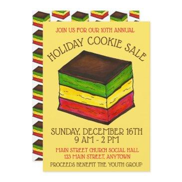italian rainbow seven 7 layer holiday cookie swap invitation