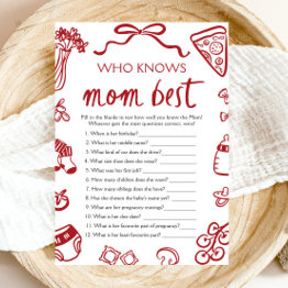 Small Italian Who Knows Mommy Best Baby Shower Game Invitation Front View