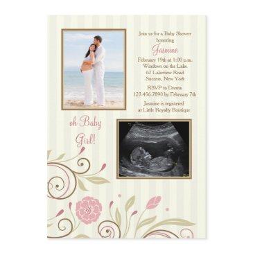 it's a girl photo baby shower invitation