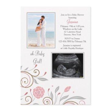 it's a girl photo baby shower invitation custom 2
