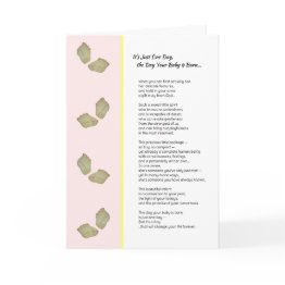 Small It's Just One Day... New Baby Girl Announcement Front View