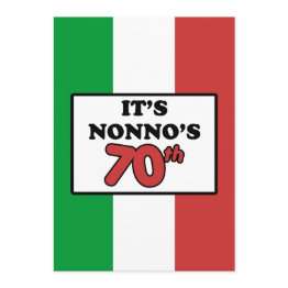Small It's Nonno's 70th Birthday Italian Flag Invite Front View