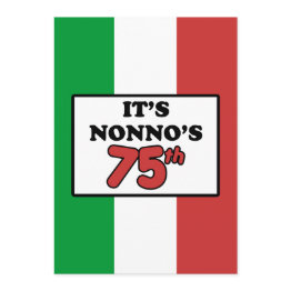 Small It's Nonno's 75th Birthday Italian Flag Invite Front View