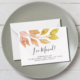 Small I've Moved Fall Moving Announcement Mini Invitations Front View