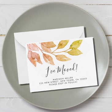 i've moved fall moving announcement mini invitations