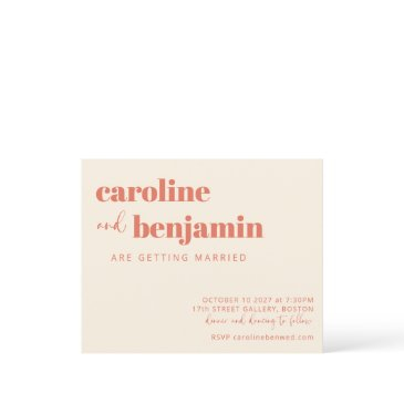 ivory terracotta modern budget wedding invitation