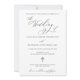 Small Jane Christian Wedding Invitation With Rsvp Front View