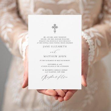 jane simple catholic wedding invitation with rsvp