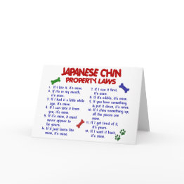 Small Japanese Chin Property Laws 2 Invitations Front View