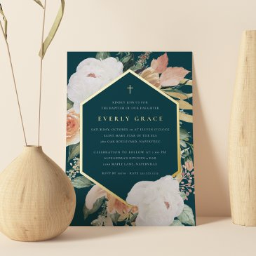 jasper | desert floral baptism foil invitation