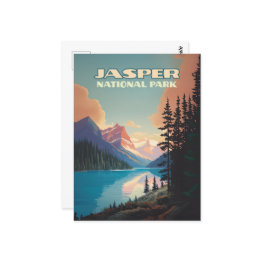 Small Jasper National Park Alberta Canada Rockies Retro Postinvitations Front View