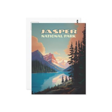 jasper national park alberta canada rockies retro postinvitations
