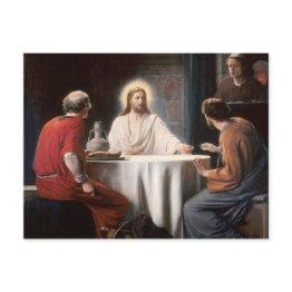 Small Jesus Christ At The Supper At Emmaus By Carl Bloch Postinvitations Front View