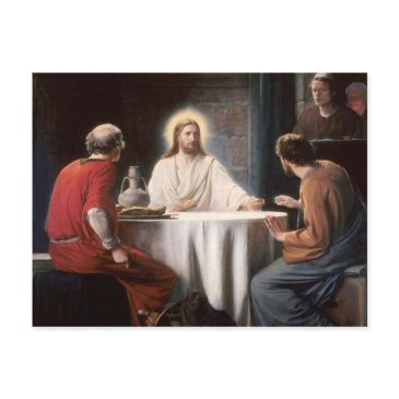 jesus christ at the supper at emmaus by carl bloch postinvitations