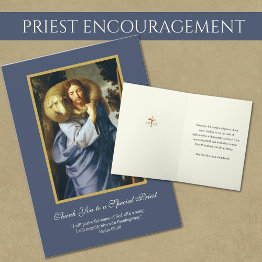 Small Jesus Good Shepherd Priest Encouragement Invitations Front View