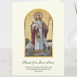 Small Jesus Good Shepherd Priest Encouragement Invitations Front View