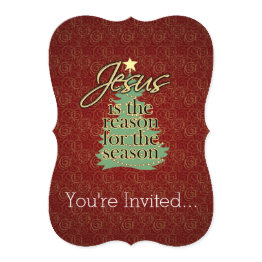 Small Jesus Is The Reason Christian Christmas Invitation Front View