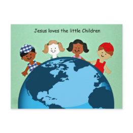 Small Jesus Loves The Little Children. Postinvitations Front View