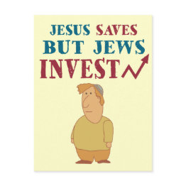 Small Jews Invest - Jewish Finance Humor Postinvitations Front View